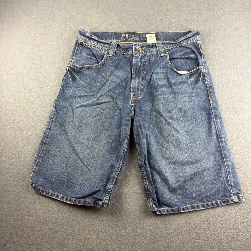 Levi's SilverTab Shorts Mens 34 Blue Loose Fit Baggy Denim Skater Jorts Y2K